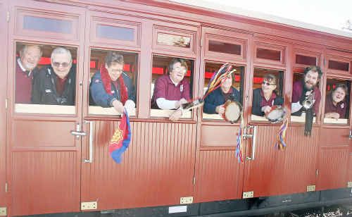 The Salvation Army’s brass band leaves for Goondiwindi on board the steam train Saturday morning. The Salvation Army’s brass band leaves for Goondiwindi on board the steam train Saturday morning.